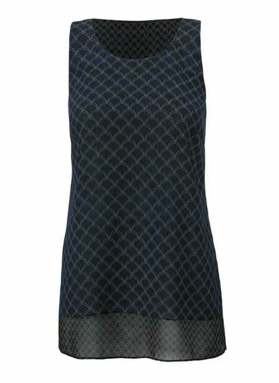 Cabi 3783 navy black scallop top EUC size M